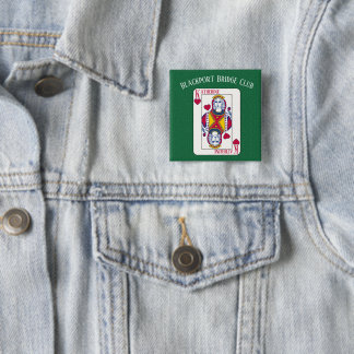 Queen of Hearts Individuelle Name Spielkarte Button