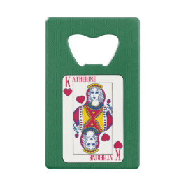 Queen of Hearts Individuelle Name Spielkarte Geldbeutel Flaschenöffner