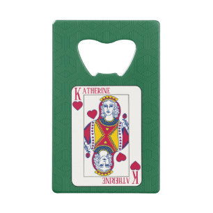 Queen of Hearts Individuelle Name Spielkarte Geldbeutel Flaschenöffner