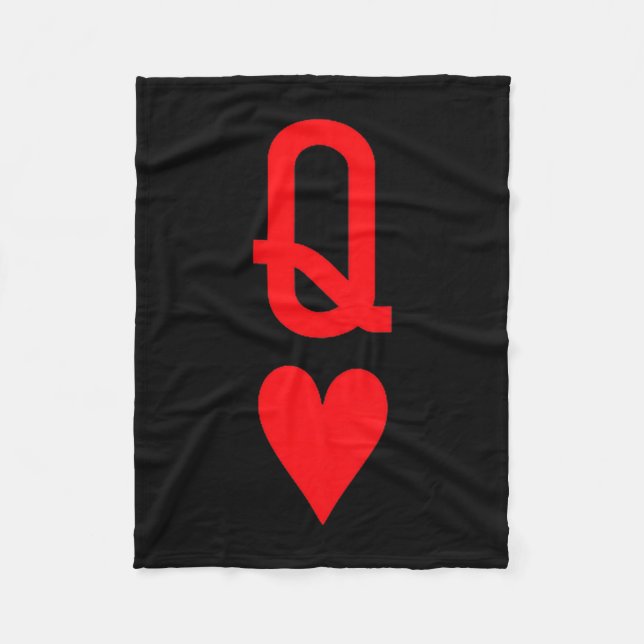 Queen Of Hearts King Of Heart Couple Matching Wome Fleecedecke (Vorderseite)