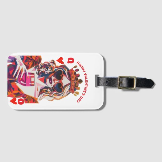 Queen of Hearts Pop Art Spiral Notebook Gepäckanhänger (Vorderseite (Horizontal))