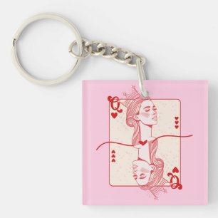Queen of Hearts Red and Pink Preppy Art