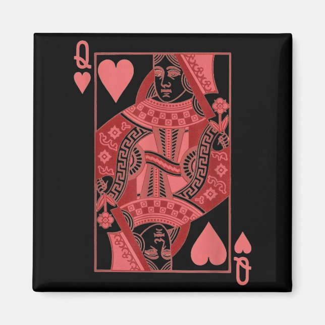 Queen Of Hearts Valentines Day Cool V-day Couple M Magnet (Vorne)