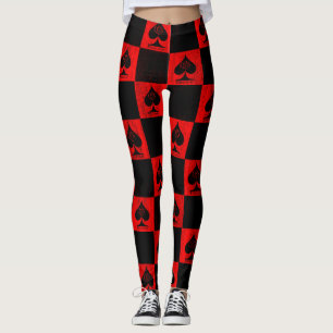 Queen of Spades Leggings Red Schachbretts QoS Styl