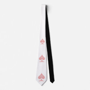 Queen of Spades Neck Tie Pink on White QoS Dreams Krawatte