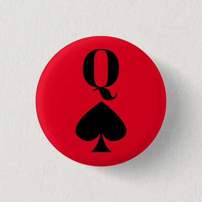Queen of Spades - Playing Card Symbol Classic Button (Vorderseite)
