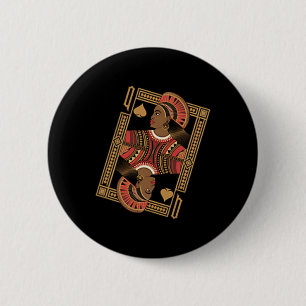 Queen Of Spades Pokerkarte Afroamerikaner Schwarz  Button