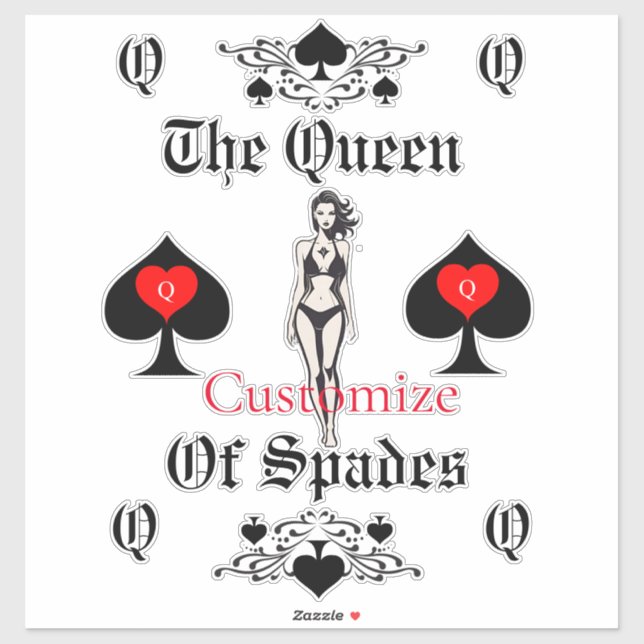 Queen of Spades Tarot Card Thunder_Cove Aufkleber (Blatt)