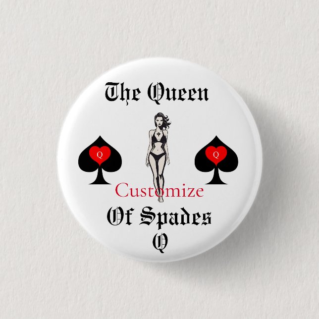 Queen of Spades Tarot Card Thunder_Cove Button (Vorderseite)