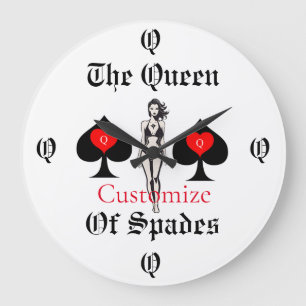 Queen of Spades Tarot Card Thunder_Cove Große Wanduhr