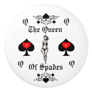 Queen of Spades Tarot Card Thunder_Cove Keramikknauf