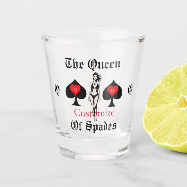 Queen of Spades Tarot Card Thunder_Cove Schnapsglas (Vorderseite)