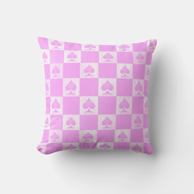 Queen of Spades Throw Kissen Niedliche Schachbrett (Vorderseite)