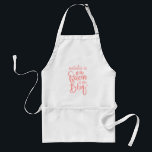 Queen of the BBQ Schürze<br><div class="desc">Modern script text BBQ design in summery coral red.</div>