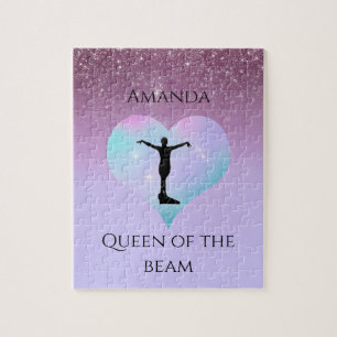 Queen Of The Beam Gymnastik Lila Ombre Glitter