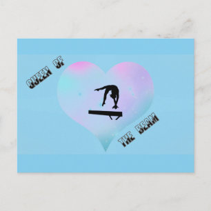 Queen of the Beam Gymnastique Carte postale Bleu