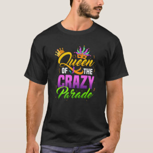 Queen of the Crazy Parade Beads Bling Joker Jester T-Shirt