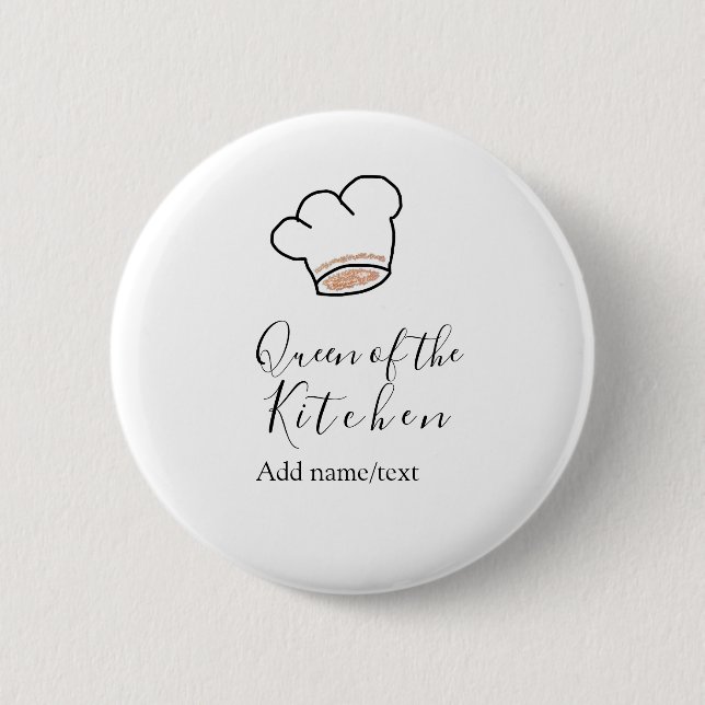 Queen of the kitchen chef cooking add name crown  button (Vorderseite)