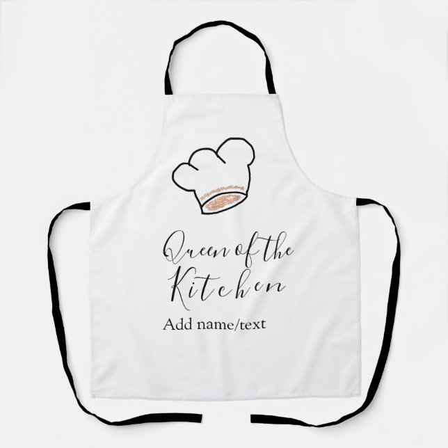 Queen of the kitchen chef cooking add name crown  schürze (Vorderseite)