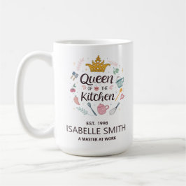 Queen of the Kitchen Custom Name Design Kaffeetasse