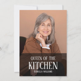 Queen of the Kitchen Editable Photo Name Design Feiertagskarte