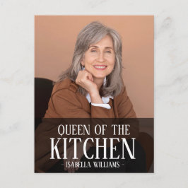 Queen of the Kitchen Editable Photo Name Design Postkarte