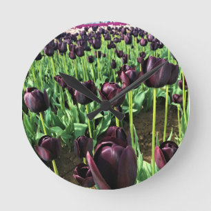 Queen of the Night Tulips, Oregon Runde Wanduhr