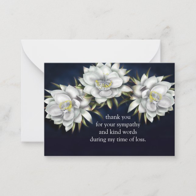 Queen of the Night White Blume Danke Mitteilungskarte (Vorderseite)