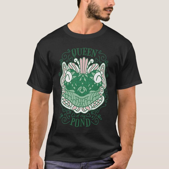 Queen of The Pond Niedlich Frog Frogie Ribbet Nied T-Shirt (Vorderseite)