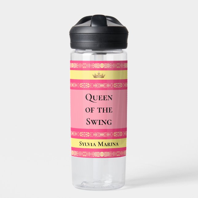 Queen of the Swing Pink  Trinkflasche (Vorderseite)