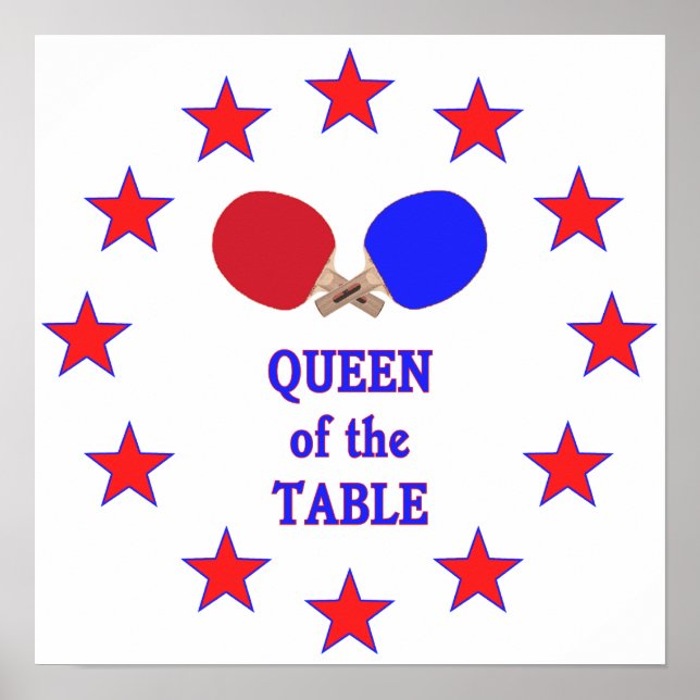 Queen of the Table Ping Pong Poster (Vorne)