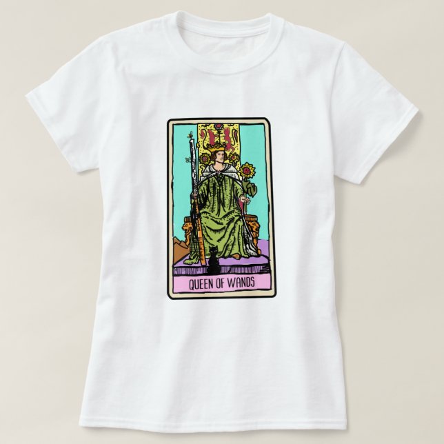 Queen of Wands Tarot Card T-Shirt (Design vorne)