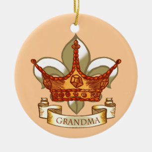 Queen Oma Crown Keramik Ornament