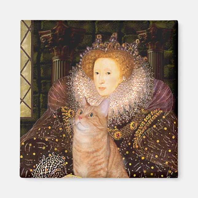 Queen - Orange Tabby Katze 46 Magnet (Vorne)