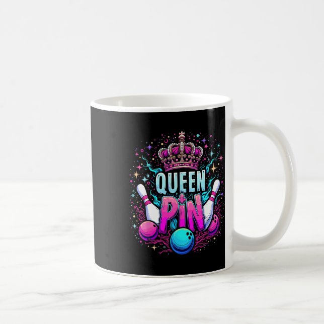 Queen Pin Shirt Bowler Bowling League For Bowling  Kaffeetasse (Rechts)