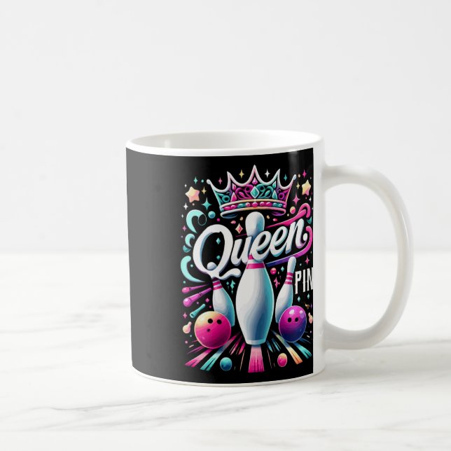 Queen Pin Shirt Bowler Bowling League For Bowling  Kaffeetasse (Rechts)