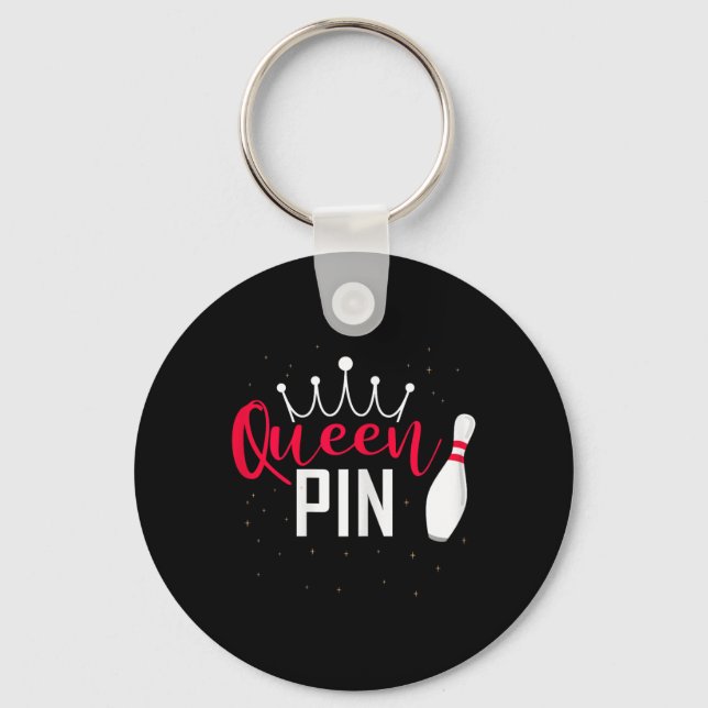 Queen Pin Shirt Bowler Bowling League For Bowling  Schlüsselanhänger (Vorderseite)