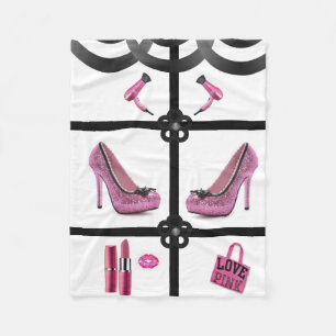 Queen pink weiße Fleecedecke