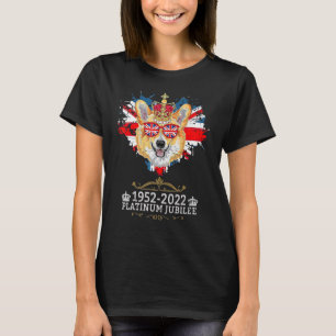 Queen Platinum Jubilee Corgi mit Kronenhunerhund H T-Shirt