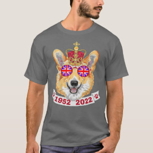 Queen Platinum Jubilee Tshirt, queens Royal Corgi T-Shirt