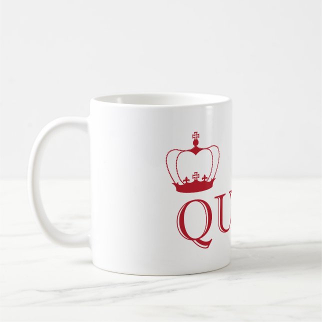 Queen Red Crown - anpassbare Hintergrundfarbe Kaffeetasse (Links)