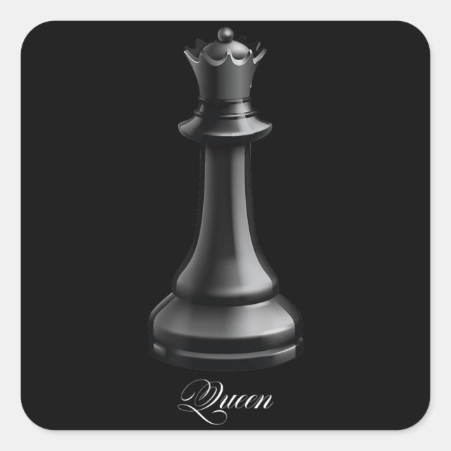 Queen Schach Piece Halloween Kostümschach Lover Quadratischer Aufkleber (Vorderseite)