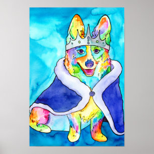 Queen Splooty Regenbogen Corgi Poster