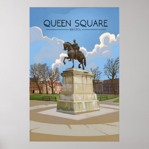 Queen Square Bristol Reiseplakat Poster