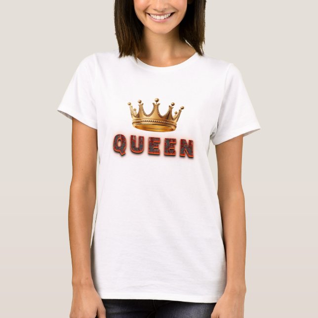 Queen Text Design mit scharfer Textur T-Shirt (Vorderseite)