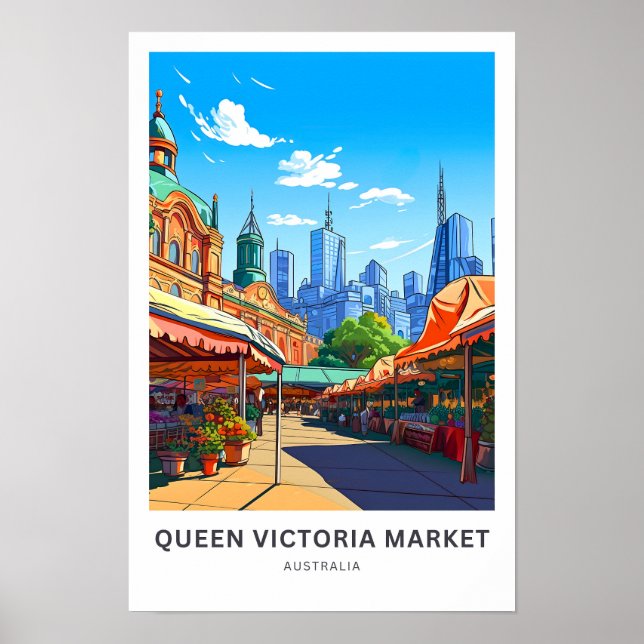 Queen Victoria Market Australia Reisen Print Poster (Vorne)