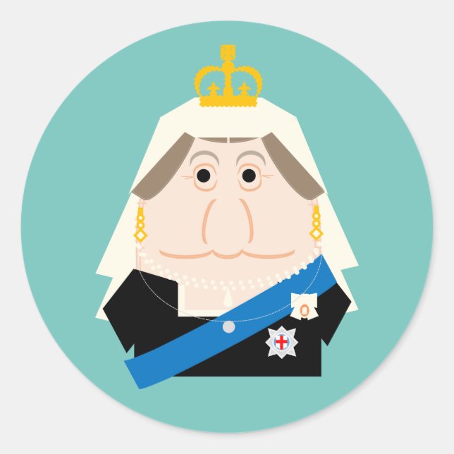 Queen Victoria Runder Aufkleber (Vorderseite)
