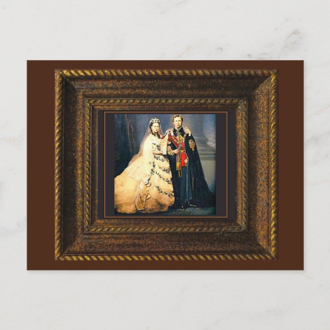 Queen Victoria Wedding Portrait Print Postcard Postkarte (Vorderseite)