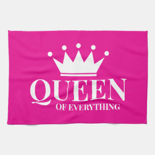 Queen von allem neon rosa Küchenhandtuchgeschenk Geschirrtuch