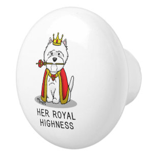 Queen Westie Dog West Highland White Terrier Keramikknauf